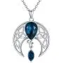 AOBOCO Moon Necklace Sterling Silver Celtic Knot Crescent Moon Goddess Pendant Irish Good Luck Necklace for Women Mom Wife, Embellished with Crystals from Austria