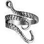 COONLINE Vintage Stainless Steel Octopus Ring for Women Men Adjustable Polished Tentacles Retro Gothic Punk Style Jewelry Silver Black with Velvet Bag COONLINE Vintage Stainless Steel Octopus Ring for Women Men Adjustable Polished Tentacles Retro Gothic Punk Style Jewelry Silver Black with Velvet Bag