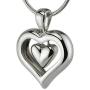 The Eternity Heart Real Rhodium Silver Finish Cremation Jewelry Urn Ashes Pendant Keepsake Memorial Necklace 20” Snake Chain