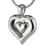 The Eternity Heart Real Rhodium Silver Finish Cremation Jewelry Urn Ashes Pendant Keepsake Memorial Necklace 20” Snake Chain