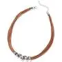 Shop LC Faux Leather Cord Spiral Stainless Steel 7'' Cuff Bracelet Choker Necklace Tribal Boho Prom Jewelry Sets for Women Mothers Day Gifts 16'' Adjustable Lobster Claw (Blue/Black Beige)