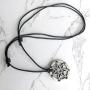 Magic Pagan Jewelry Septagram 7 Pointed Fairy Star Heptagram Silver Pewter Unisex Purple Crystal Pendant Necklace Luck Charm Protection Amulet Wicca Medallion travel Talisman w Black Adjustable Cord