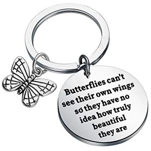 CENWA Butterfly Keychain Butterflies Cant See Their Own Wings Inspirational Butterfly Quote Keychain Graduation Gift Best Friend Encouragement Gifts