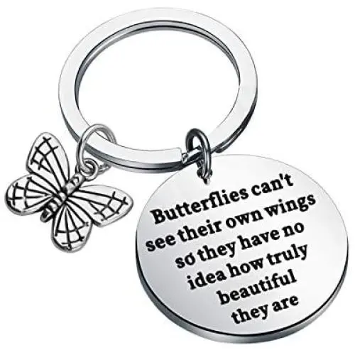 CENWA Butterfly Keychain Butterflies Cant See Their Own Wings Inspirational Butterfly Quote Keychain Graduation Gift Best Friend Encouragement Gifts CENWA Butterfly Keychain Butterflies Cant See Their Own Wings Inspirational Butterfly Quote Keychain Graduation Gift Best Friend Encouragement Gifts