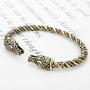 SNOWLIN Men & Women Double Head Tiger Double Head Wolf Cuff Bracelet Viking Arm Ring Pagan Gothic Pewter Bracelet Adjustable Men & Women Jewelry