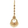 MUCH-MORE Light Weighted Gold Polish Kundan Work Maang Tikka for Girls & Women