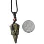 Yatming 6 Facet Stone Pendant Necklace for Women and Men, Pointed Crystal Pendulum with Adjustable Rope