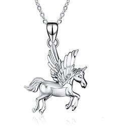 LUHE Horse Pendant Necklace Sterling Silver Girls with Horse Gift for Women Girls