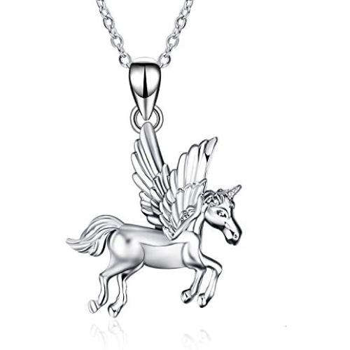 LUHE Horse Pendant Necklace Sterling Silver Girls with Horse Gift for Women Girls