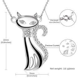 SOUHONEY Cat Necklace, Cute Elegant Cat Necklace for Women, S925 Sterling Silver Cat Pendant Necklace, Fashion Cat Jewelry Gifts for Cat Lover Birthday Mothers Day