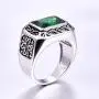 BONLAVIE Silver Rings for Men 6.85ct 8X12mm Radiant Cut Created Emerald 925 Sterling Silver Wedding Engagement Band Size 6-14 BONLAVIE Silver Rings for Men 6.85ct 8X12mm Radiant Cut Created Emerald 925 Sterling Silver Wedding Engagement Band Size 6-14