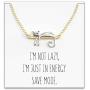 Lazy Cat Necklace – Funny Cats Jewelry – Kitty in Energy Save Mode – Cute Cat Lovers Gift