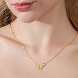 ZMZY Dainty Butterfly Necklace for Women Simple Tiny Charm Pendant Necklaces Personalized 14k Gold Filled Necklace Jewelry