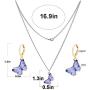 Nanafast Butterfly Necklace & Huggie Hoop Earrings Set for Women & Girls Enamel Butterfly Jewelry Set with Gold-Plated