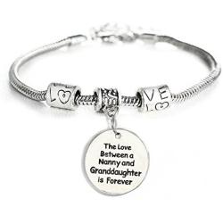 Love Between a Nanny and Granddaughter is Forever Bracelet - Personalized Jewelry Gift - 10’’ Bracelet