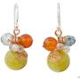 NOVICA Multi-Gem Quartz .925 Sterling Silver Beaded Earrings Citron Bubbles