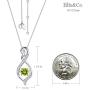 Sterling Silver Forever Love Infinity Necklace for Mom Wife Birthday Gifts Ruby Peridot Blue Sapphire Pink Tourmaline Citrine Jewelry for Her