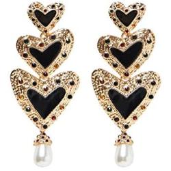 Simulated Pearl Dangle Earrings Women Rhinestone Drop Earrings Boho Jewelry