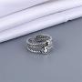kelistom Silver Smile Face Open Ring for Women Men Adjustable Wide Smiling Statement Ring Fashion Party Jewelry