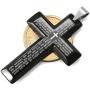 Jstyle Jewelry Mens Stainless Steel Simple Black Cross Pendant Lords Prayer Necklace 22 24 30 Inch
