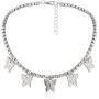 Butterfly Choker Necklace Tennis Chain Butterfly Bling Iced Cubic Zirconia CZ Butterfly Necklace Silver Girls Women