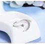 Flzaitian Crescent Moon Ring,Star Moon Adjustable Open Rings for Women Girls