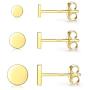 925 Sterling Silver Dot Stud Earrings | 3 Pairs Small Simple Round Disc Stud Earrings Set | Tiny Flat Circle Hypoallergenic Cartilage Tragus Piercing Earrings Gifts for Women Men Girls 3mm 4mm 5mm