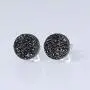 SHINYGEM fashion 925 sterling silver inlaid round agate quartz earrings womens jewelry earrings