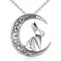 ONEFINITY Origami Rabbit/Horse/Wolf Necklace Sterling Silver Celtic Knot Moon Pendant Necklace Anniversary Birthday Gifts for Women Wife Girlfriend