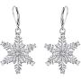 EVER FAITH 925 Sterling Silver Clear CZ Ear Accessories Jewelry Winter Snowflake Leverback Earrings for Women