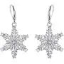 EVER FAITH 925 Sterling Silver Clear CZ Ear Accessories Jewelry Winter Snowflake Leverback Earrings for Women EVER FAITH 925 Sterling Silver Clear CZ Ear Accessories Jewelry Winter Snowflake Leverback Earrings for Women