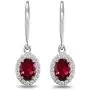 Sterling Silver Genuine and Synthetic Gemstone Birthstone Dainty Oval Dangle Halo Leverback Earrings