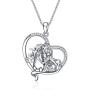 YFN I Love You Horse Pendant Necklace Jewelry Sterling Silver Girls with Horse Gift for Women Girls