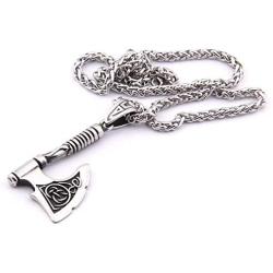 DUTO Company Viking Talisman Authentic Scandinavian Jewelry Accessory for Mens Womens Pagan Asatru Stainless Steel Necklace 20/28 Inches