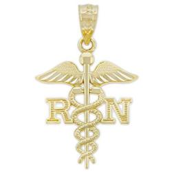 Charm America - Gold Registered Nurse''RN'' Charm - 10 Karat Solid Yellow Gold