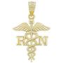 Charm America - Gold Registered Nurse''RN'' Charm - 10 Karat Solid Yellow Gold