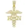 Charm America - Gold Registered Nurse''RN'' Charm - 10 Karat Solid Yellow Gold