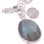 NOVICA Labradorite .925 Sterling Silver Chain Bracelet Twinkling Harmony