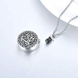 PROESS Tree of Life Necklace-Cremation Necklace for Ashes Sterling Silver Family Tree Pendant Urn Necklace Keepsake Jewelry for Human Ashes for Men Boys