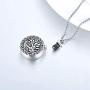 PROESS Tree of Life Necklace-Cremation Necklace for Ashes Sterling Silver Family Tree Pendant Urn Necklace Keepsake Jewelry for Human Ashes for Men Boys