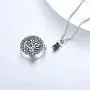 PROESS Tree of Life Necklace-Cremation Necklace for Ashes Sterling Silver Family Tree Pendant Urn Necklace Keepsake Jewelry for Human Ashes for Men Boys