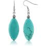 Gem Stone King 24 Inch Simulated Turquoise Howlite Necklace for Women with Heart Shape Pendant and Earring Set