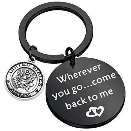 AKTAP Wherever You Go Come Back to Me Graduation Gift Dad Husband Gift Key Ring Deploying Partner Boyfriend Girlfriend Husband Wife Gifts