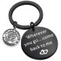 AKTAP Wherever You Go Come Back to Me Graduation Gift Dad Husband Gift Key Ring Deploying Partner Boyfriend Girlfriend Husband Wife Gifts