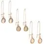 Lux Accessories Rose Goldtone Teardrop Champagne Stone Multi Earring Set 3PC