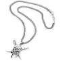 Pirate Skull and Crossed Swords Necklace (15 Inches, Silver)