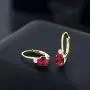 Gem Stone King 1.44 Ct Oval Red Created Ruby White Created Sapphire 14K Yellow Gold 3/4 Inch Earrings Gem Stone King 1.44 Ct Oval Red Created Ruby White Created Sapphire 14K Yellow Gold 3/4 Inch Earrings