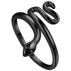 Mens Snake Ring 925 Sterling Silver/18K Gold/Black Gun 3 Colors Animal Snake Adjustable Ring Snake Earrings Necklace Boy Hip Hip Ring Jewelry Gift
