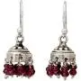 NOVICA Garnet .925 Sterling Silver Chandelier Jhumki Style Dangle Hook Earrings Traditional Grace NOVICA Garnet .925 Sterling Silver Chandelier Jhumki Style Dangle Hook Earrings Traditional Grace