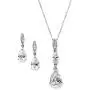 Mariell Platinum Plated Pear-Shaped CZ Bridal, Bridesmaids or Prom Necklace and Earring Set Mariell Platinum Plated Pear-Shaped CZ Bridal, Bridesmaids or Prom Necklace and Earring Set